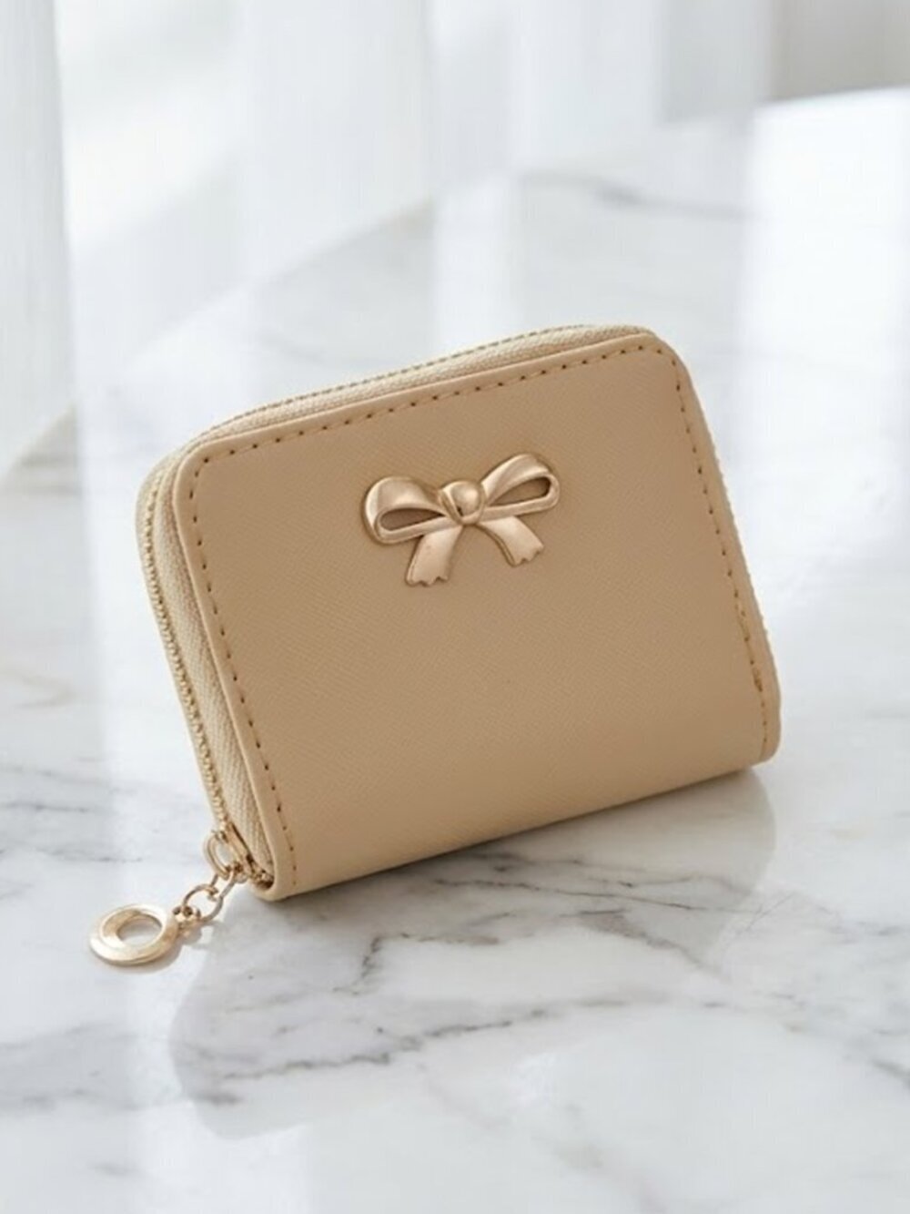 Khaki Ladies Small Bow Tie Wallet